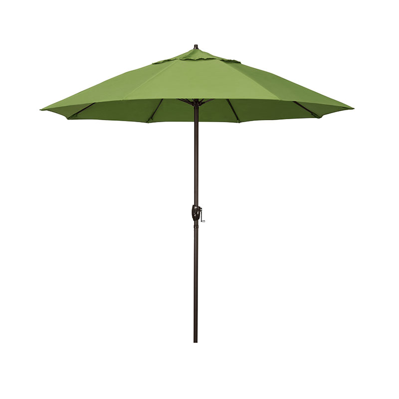 The Company Store Round Outdoor Patio Umbrella, Aluminum With Auto Tilt Crank In Green