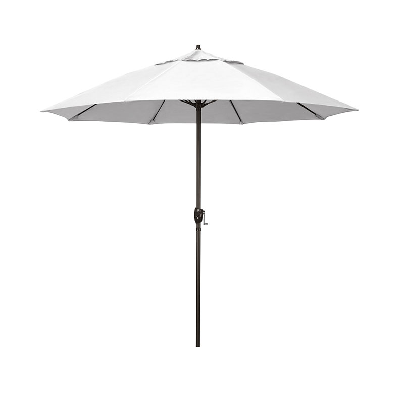 The Company Store Round Outdoor Patio Umbrella, Aluminum With Auto Tilt Crank In Ivory