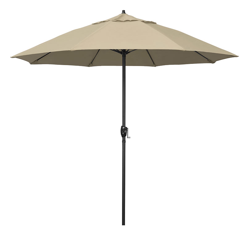 The Company Store Round Outdoor Patio Umbrella, Aluminum With Auto Tilt Crank In Antique Beige
