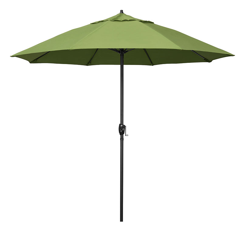 The Company Store Round Outdoor Patio Umbrella, Aluminum With Auto Tilt Crank In Green