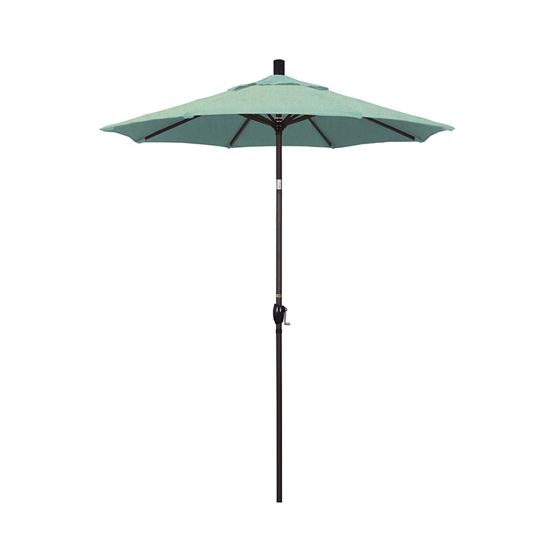 The Company Store 6' Round Outdoor Patio Umbrella, Aluminum With Push Button Tilt In Teal/turquoise Blue