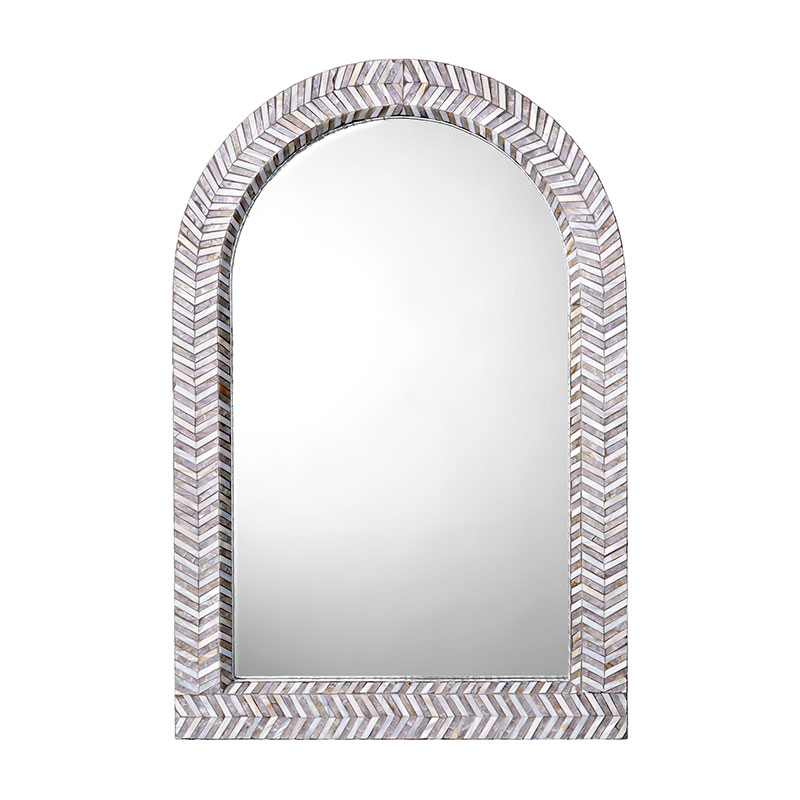 The Company Store Mother-of-pearl Arch Mirror In Gray