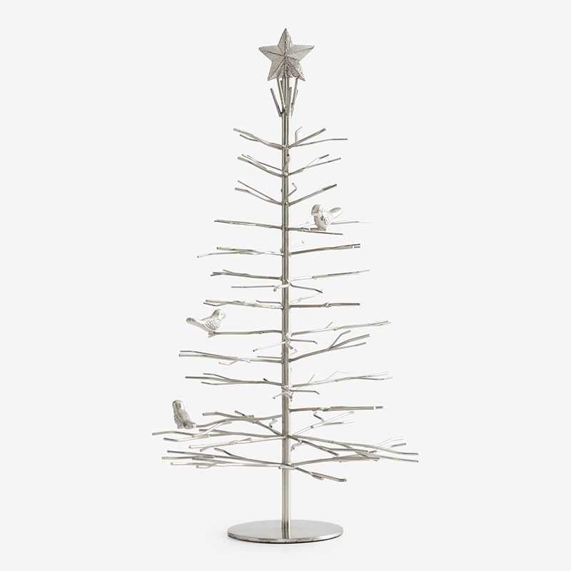 Metal Holiday Bird Tree