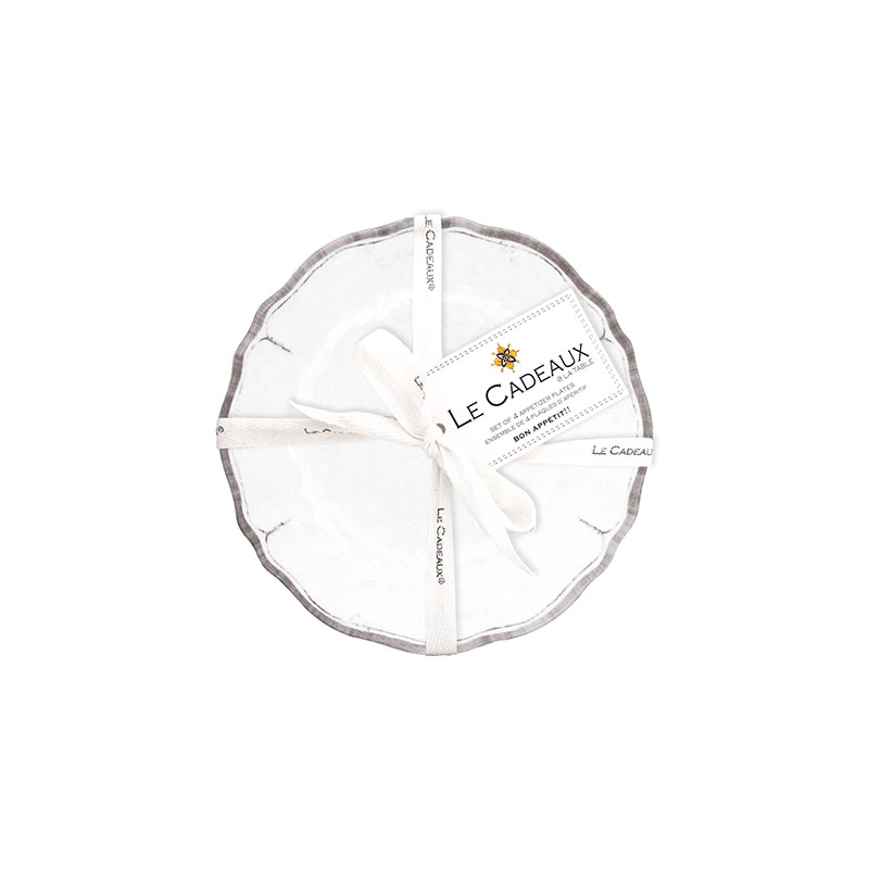 The Company Store Rustica Antique White Melamine Appetizer Plates, Set Of 4 In Multi