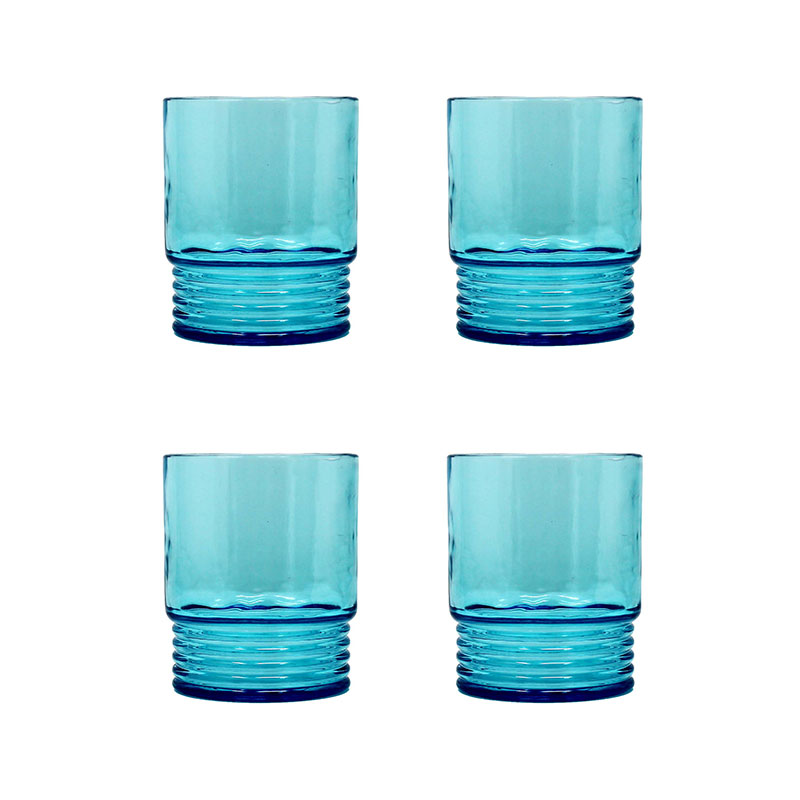 The Company Store Santorini Tumblers, Set Of 4 In Blue/teal/turquoise