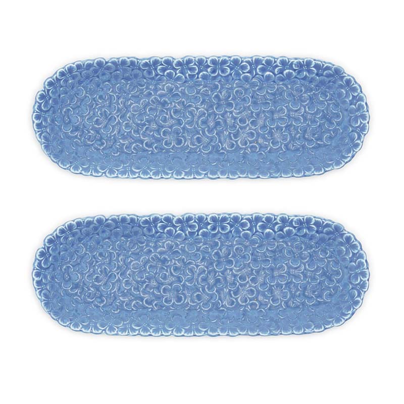 Hydrangea Serving Platters, Set of 2