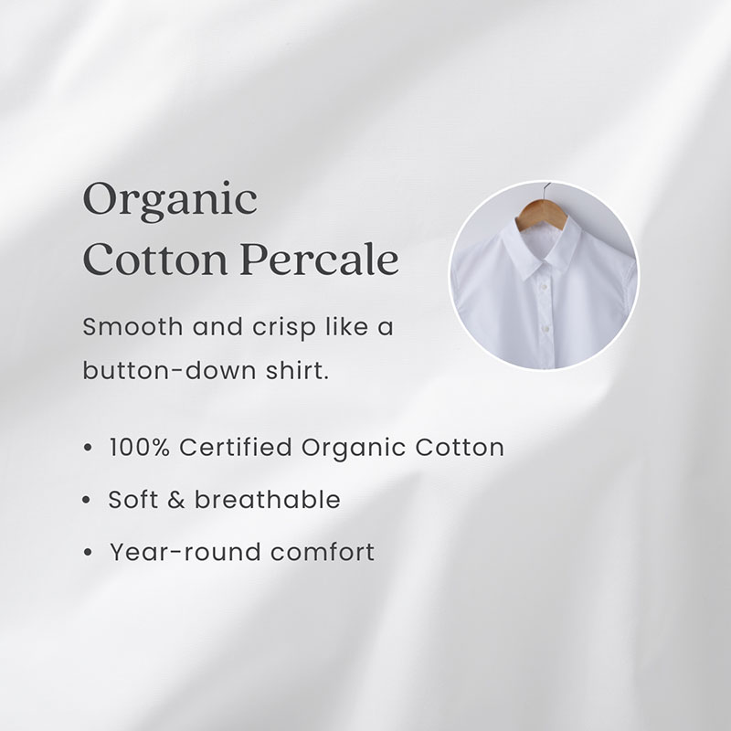 Classic Cool Organic Cotton Percale Solid Bed Sheet Set-TheCompanyStore|62699