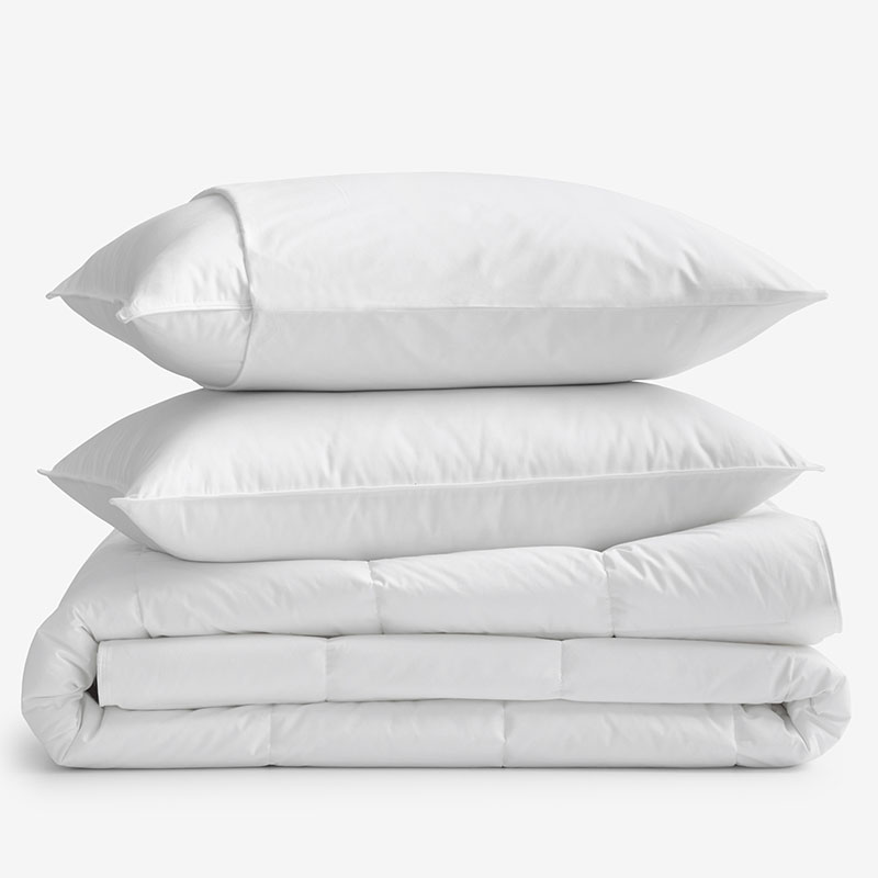 The Company Store 5-piece Down Alternative Comforter & Loftaire™ Pillow Bundle In White
