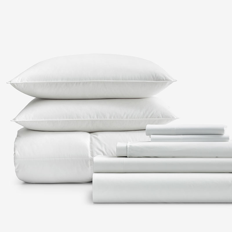 The Company Store 8-piece Percale & Down Bedding Bundle In White