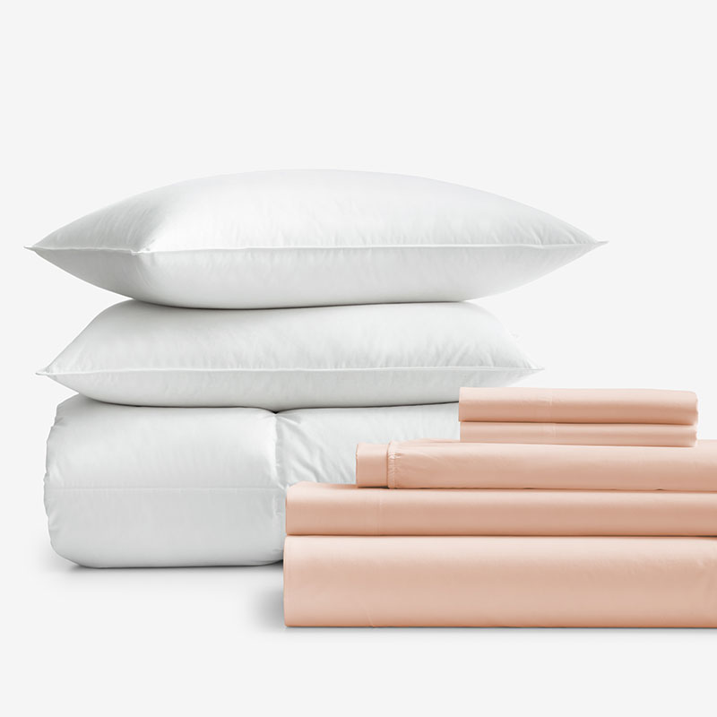 THE COMPANY STORE 8-PIECE PERCALE & LOFTAIRE™ DOWN ALTERNATIVE BEDDING BUNDLE 