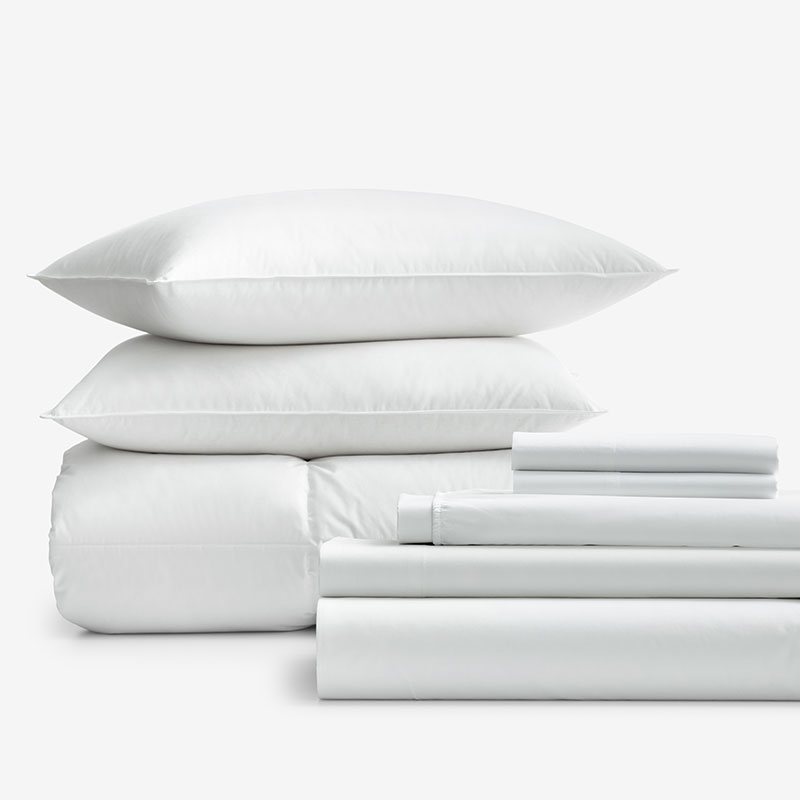 THE COMPANY STORE 8-PIECE PERCALE & LOFTAIRE™ DOWN ALTERNATIVE BEDDING BUNDLE 