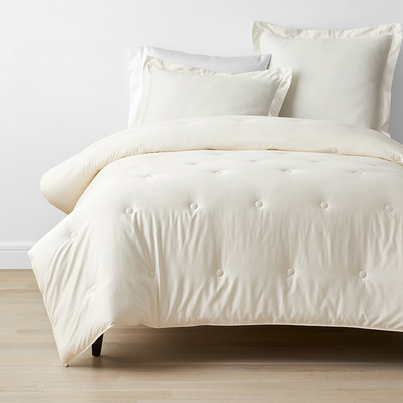 The Company Store Classic Smooth Rayon Made From Bamboo Sateen Comforter In Ivory