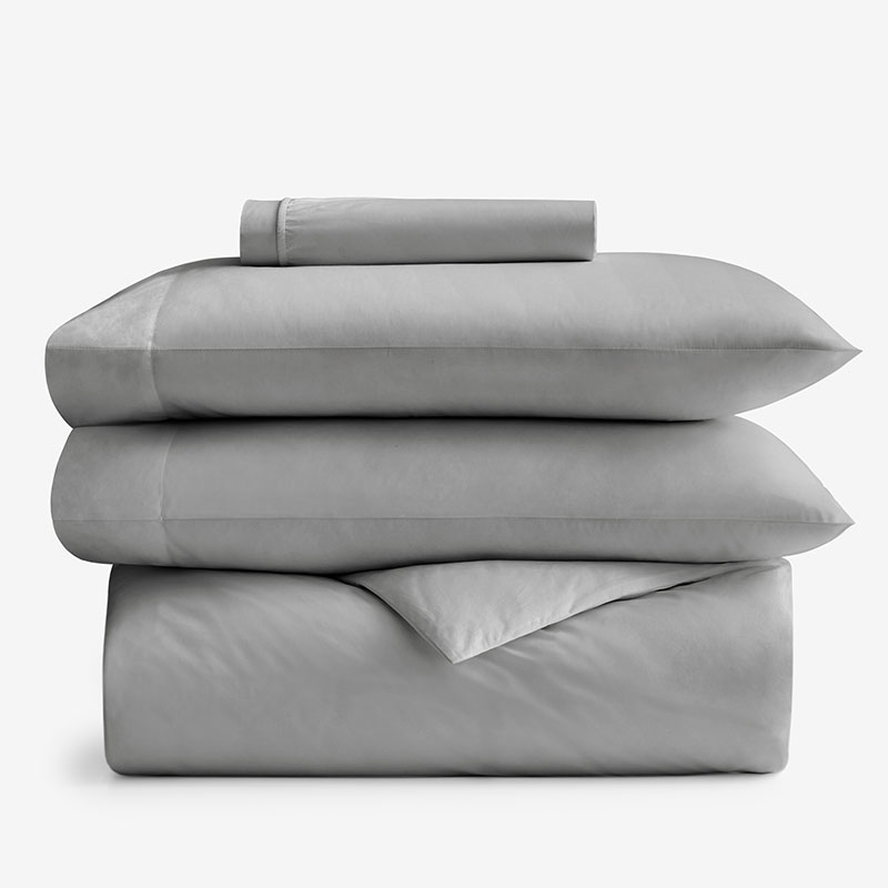 THE COMPANY STORE 4-PIECE CLASSIC COOL COTTON PERCALE SOLID BEDDING BUNDLE 