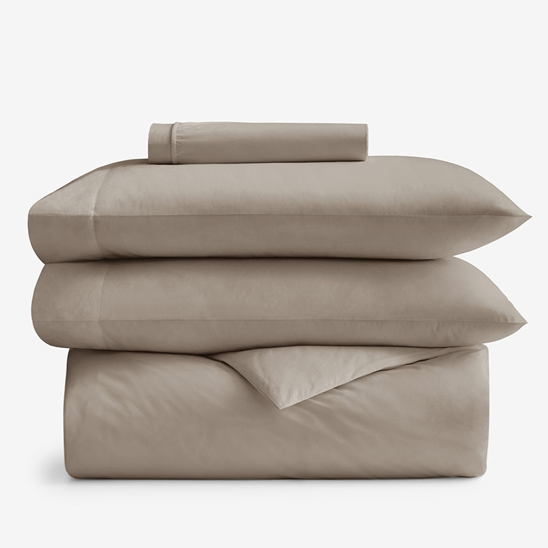 THE COMPANY STORE 4-PIECE CLASSIC COOL COTTON PERCALE SOLID BEDDING BUNDLE 