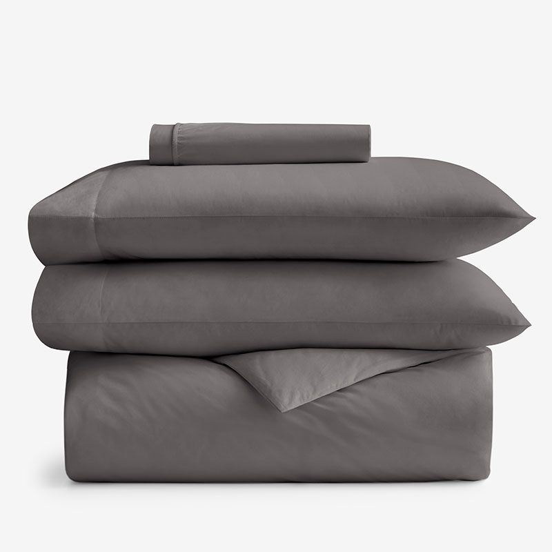 THE COMPANY STORE 4-PIECE CLASSIC COOL COTTON PERCALE SOLID BEDDING BUNDLE 