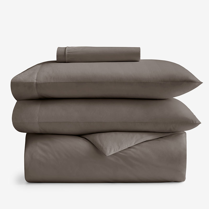 THE COMPANY STORE 4-PIECE CLASSIC COOL COTTON PERCALE SOLID BEDDING BUNDLE 