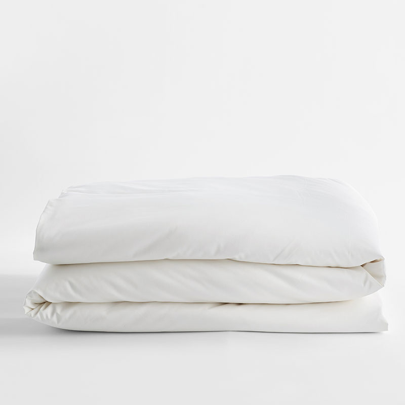The Company Store Premium Smooth Organic Cotton Sateen Duvet Cover In White