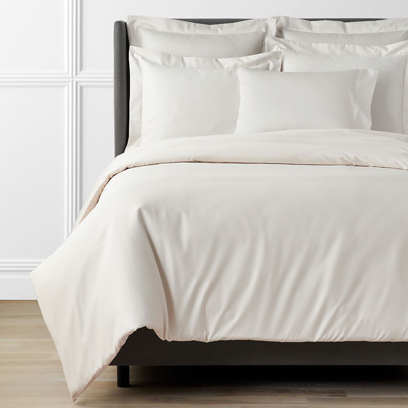 Supima® Cotton Wrinkle-Free Sateen Duvet Cover (King, Ivory)
