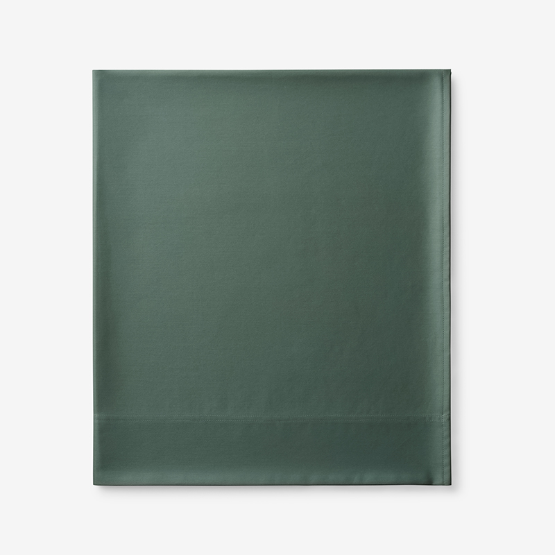 The Company Store Premium Smooth Supima® Cotton Wrinkle-free Sateen Flat Bed Sheet In Olive Green