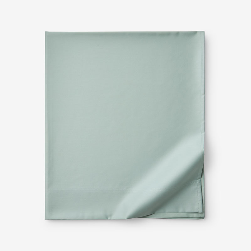 The Company Store Premium Smooth Supima® Cotton Wrinkle-free Sateen Flat Bed Sheet In Green/teal/turquoise Blue