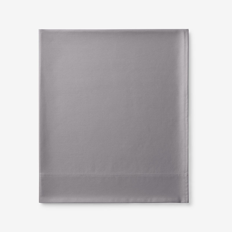 The Company Store Premium Smooth Supima® Cotton Wrinkle-free Sateen Flat Bed Sheet In Gray