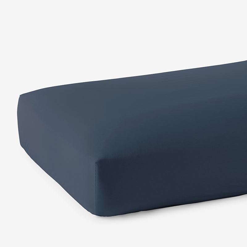 The Company Store Premium Smooth Supima® Cotton Wrinkle-free Sateen Deep Pocket Fitted Bed Sheet In Steel Blue