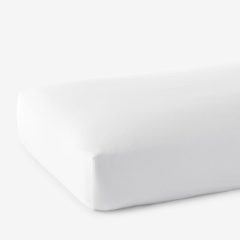 Premium Smooth Supima  Cotton Wrinkle-Free Sateen Fitted Bed Sheet - White, Cal. King