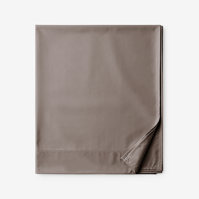 The Company Store Classic Smooth Wrinkle-free Sateen Flat Bed Sheet In Brown