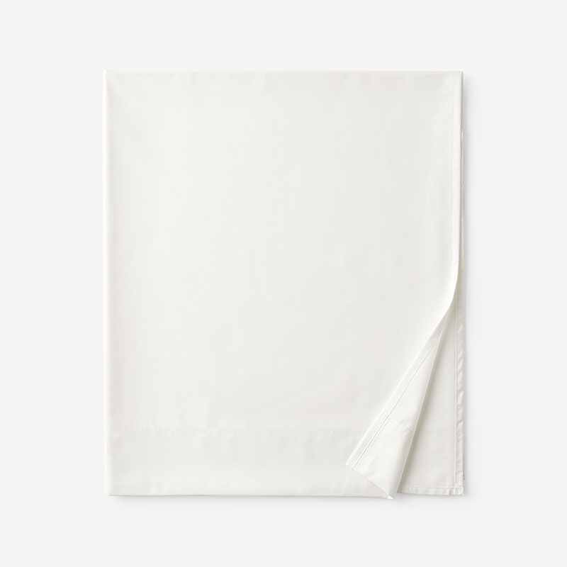 The Company Store Classic Smooth Wrinkle-free Sateen Flat Bed Sheet In Ivory