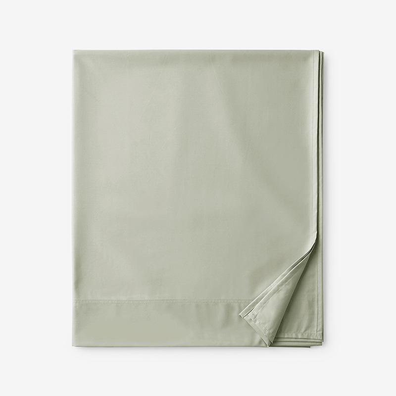 The Company Store Classic Smooth Wrinkle-free Sateen Flat Bed Sheet In Laurel Green