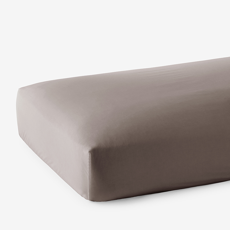 The Company Store Classic Smooth Wrinkle-free Sateen Fitted Bed Sheet In Brown