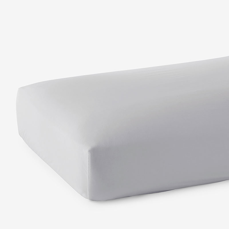 The Company Store Classic Smooth Wrinkle-free Sateen Fitted Bed Sheet In Gray Mist