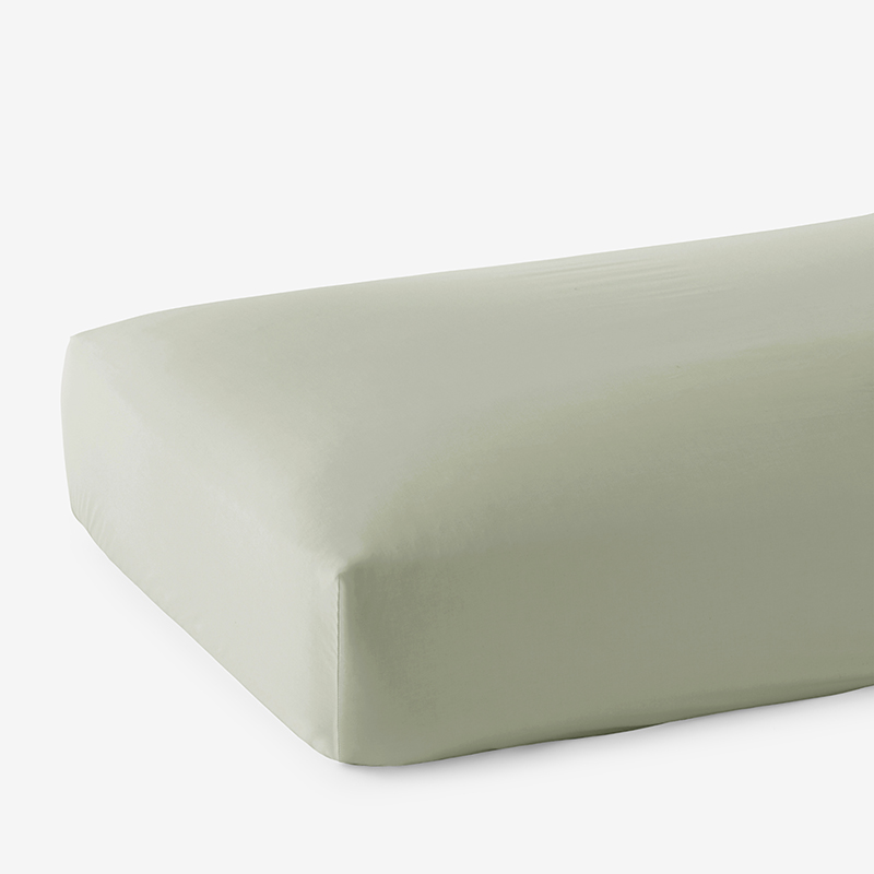 The Company Store Classic Smooth Wrinkle-free Sateen Fitted Bed Sheet In Laurel Green