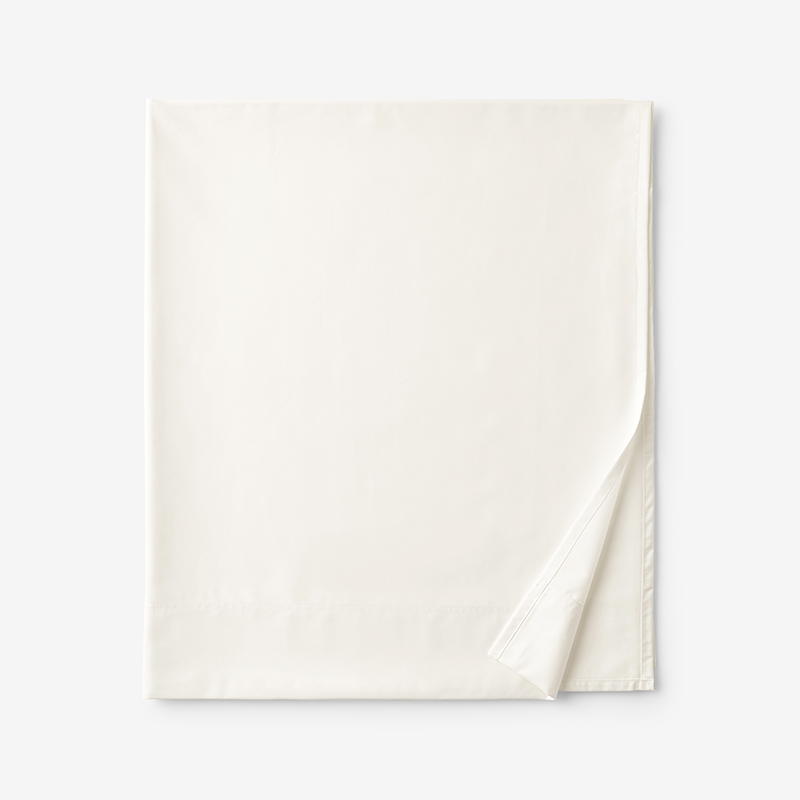 The Company Store Classic Smooth Rayon Made From Bamboo Sateen Flat Bed Sheet In Ivory