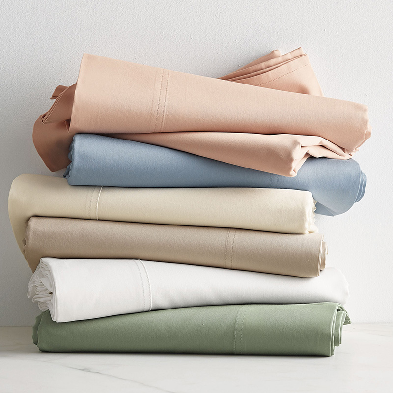 Classic Smooth Rayon Made From Bamboo Sateen Solid Flat Bed Sheets  - White, Twin