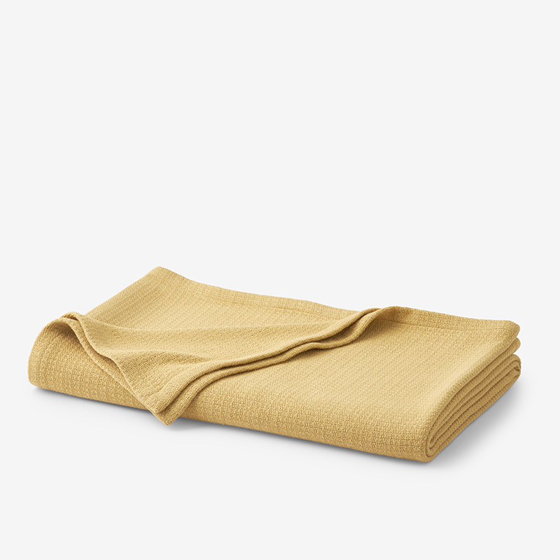 The Company Store Cotton Weave Blanket In Yellow