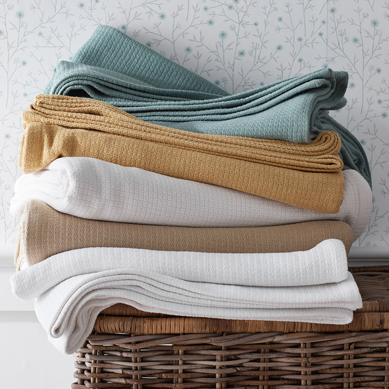 Cotton Weave Blanket - White, Full