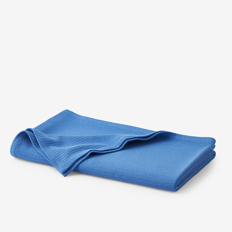 The Company Store Cotton Weave Blanket In Marine Blue
