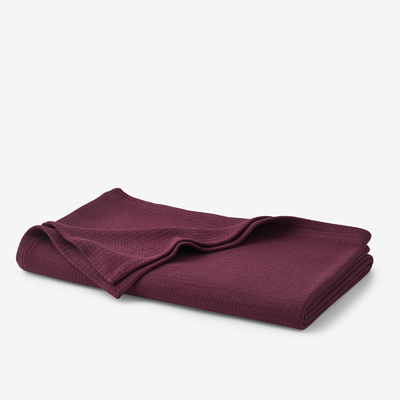 The Company Store Cotton Weave Blanket In Purple/red