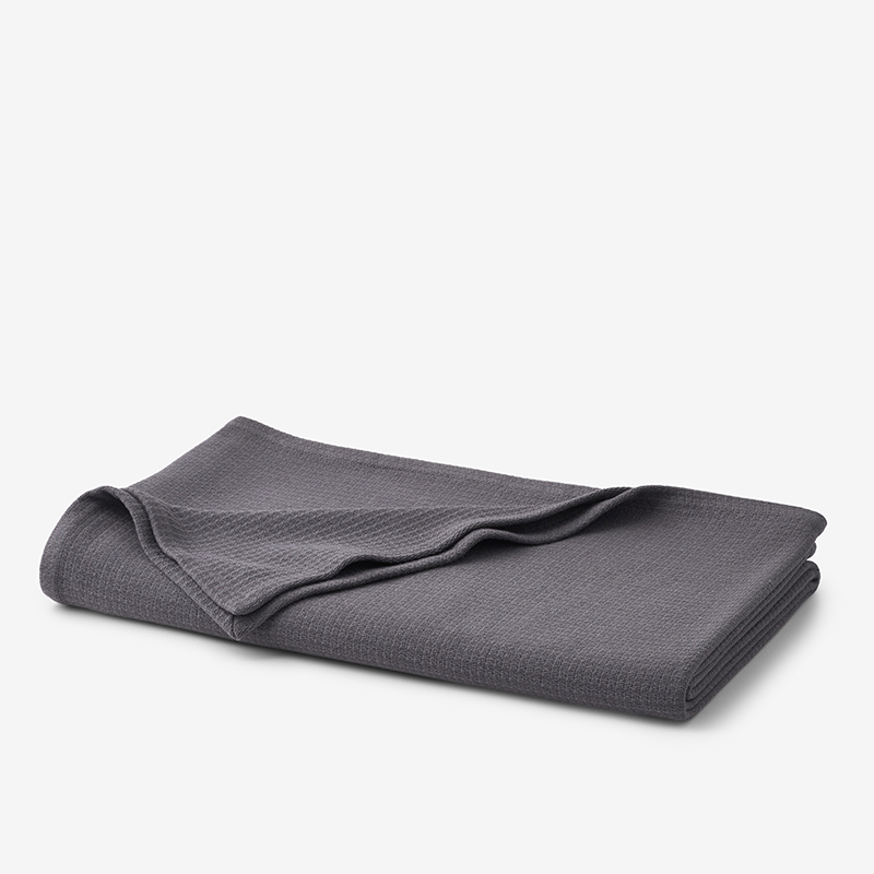The Company Store Cotton Weave Blanket In Slate Gray