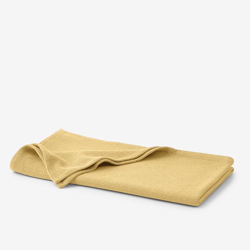 The Company Store Cotton Weave Blanket Throw In Yellow