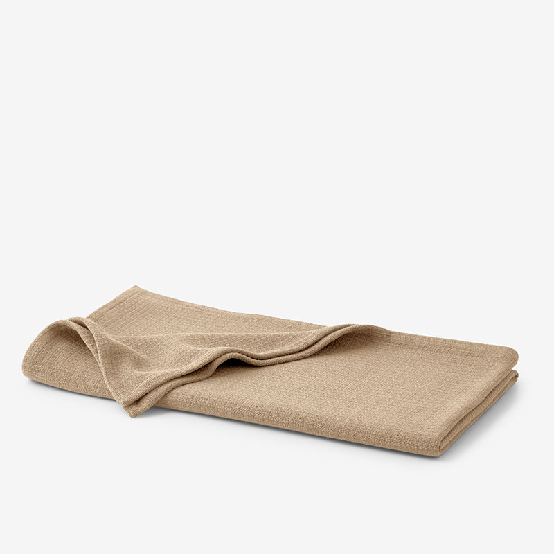 The Company Store Cotton Weave Throw Blanket In Beige