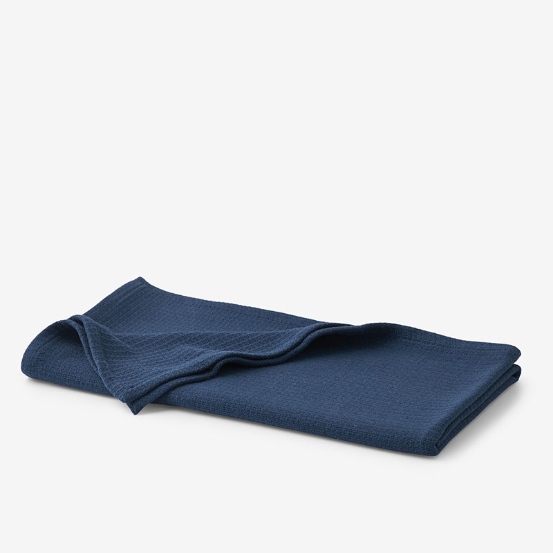 The Company Store Cotton Weave Throw Blanket In Blue