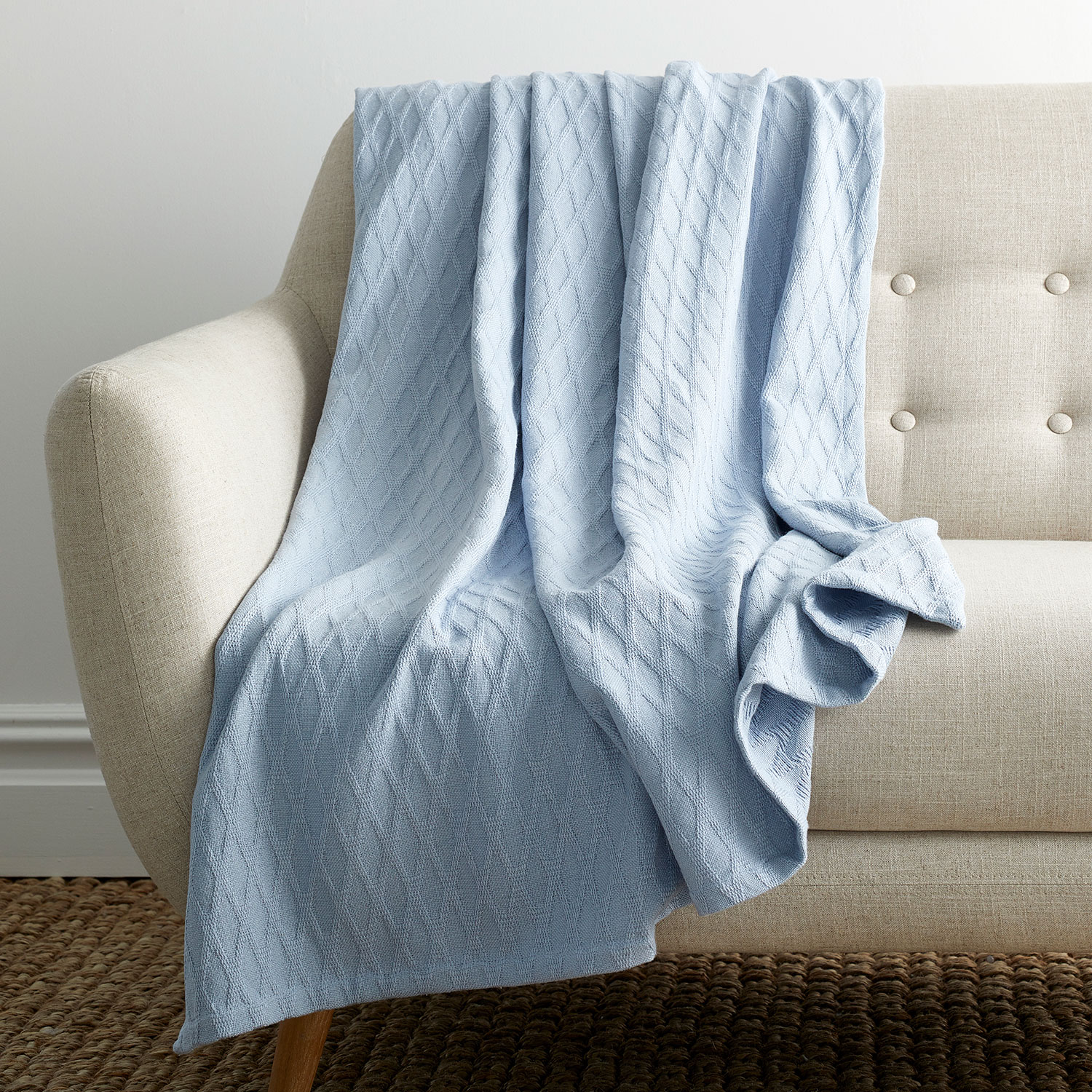 Light discount blue throw