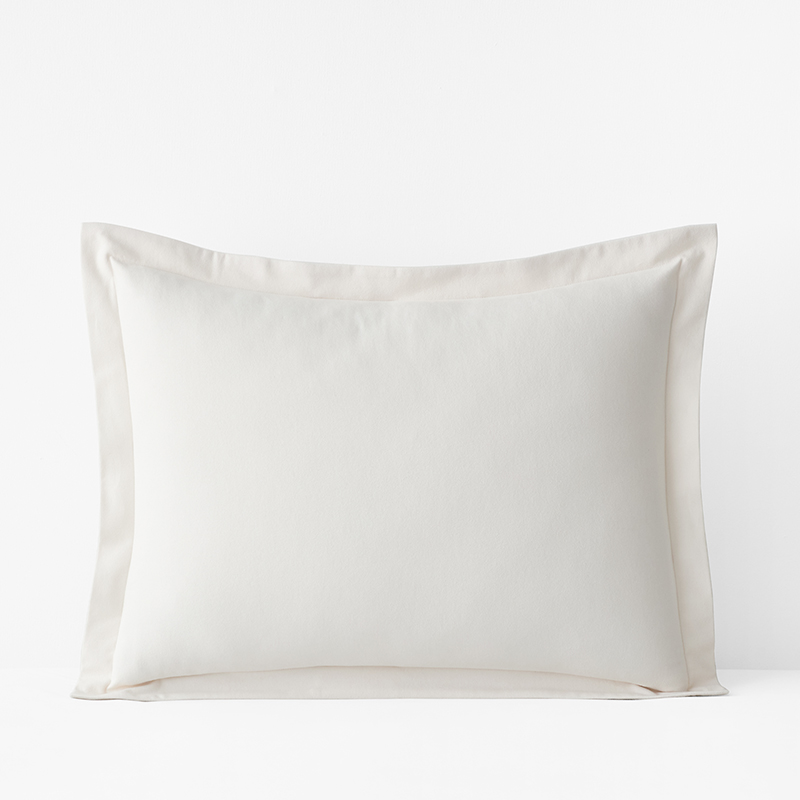 The Company Store Luxe Ultra-cozy Cotton Flannel Sham In Ivory