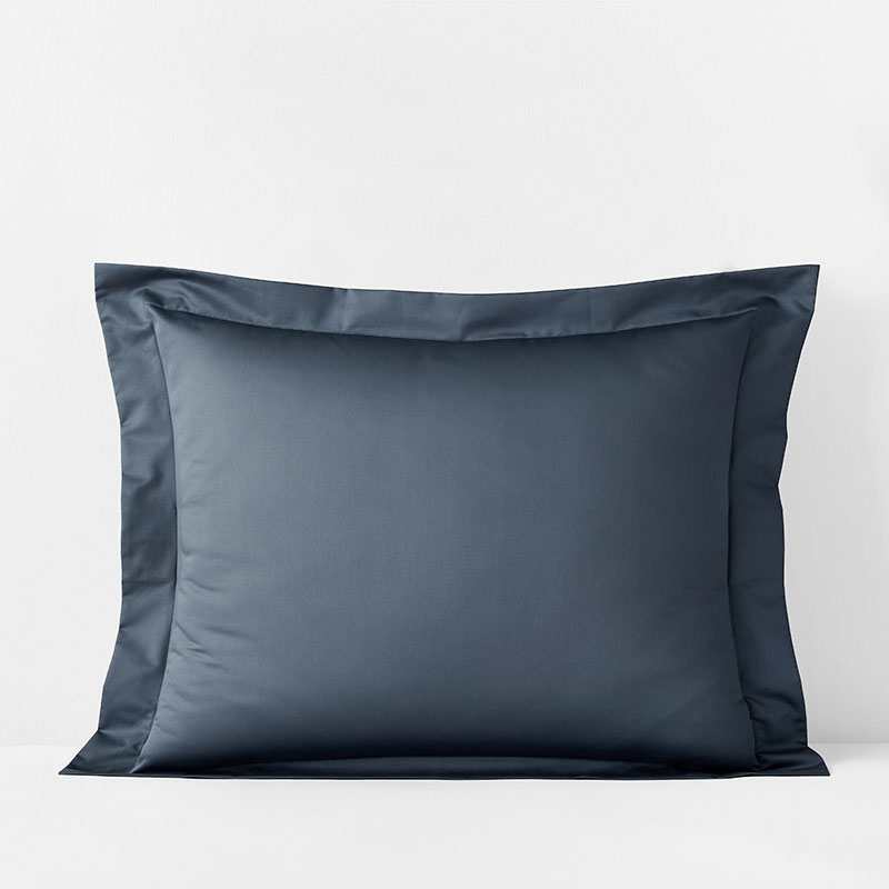 The Company Store Premium Smooth Supima® Cotton Wrinkle-free Sateen Sham In Steel Blue