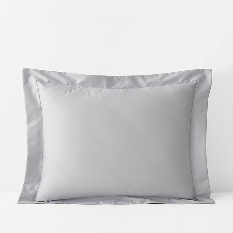 The Company Store Classic Smooth Wrinkle-free Sateen Sham In Gray Mist