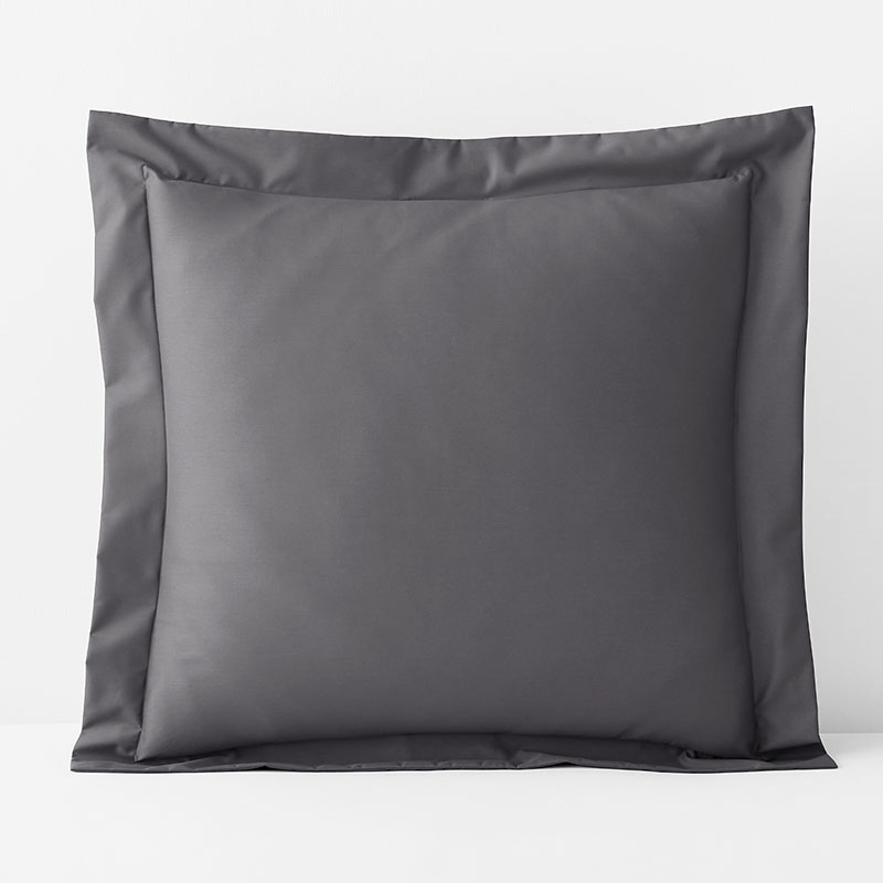 The Company Store Classic Smooth Wrinkle-free Sateen Sham In Stone Gray