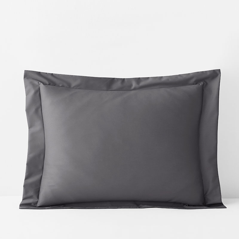 The Company Store Classic Smooth Wrinkle-free Sateen Sham In Stone Gray