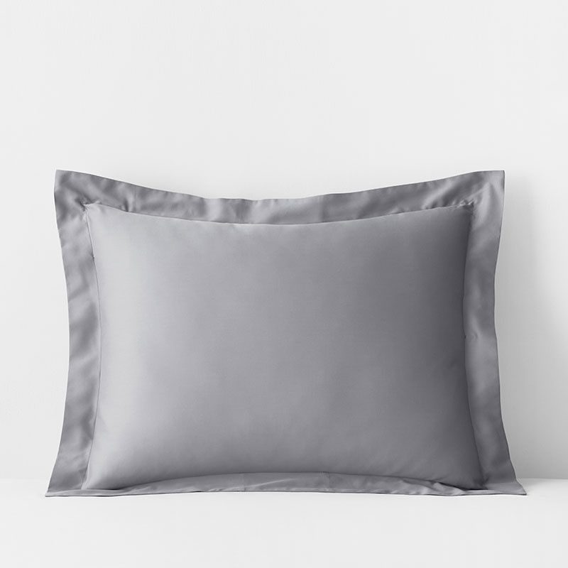 The Company Store Classic Smooth Rayon Made From Bamboo Sateen Sham In Pebble Gray